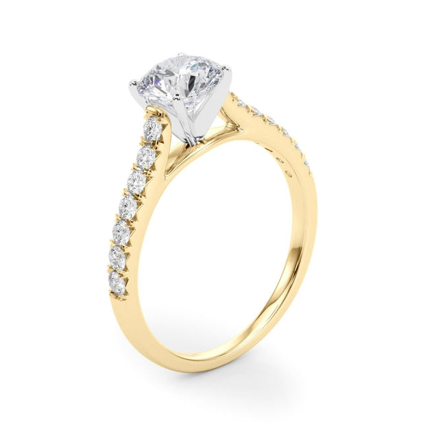 Rylos 14K White/Rose/Yellow Gold Engagement Ring Prong Set | Round Cut | Certified Lab Grown Diamond Ring | VS-SI Quality | Available in Size 5-10