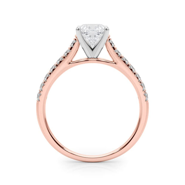 Rylos 14K White/Rose/Yellow Gold Prong Set Prong Set Engagement Ring | Cushion Cut | Certified Lab Grown Diamond Ring | VS-SI Quality | Available in Size 5-10