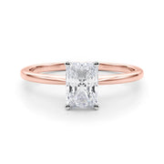 Rylos 14K White/Rose/Yellow Gold Solitaire Set Solitaire Set Engagement Ring | Radiant Cut | Certified Lab Grown Diamond Ring | VS-SI Quality | Available in Size 5-10