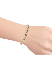 Rylos Spectacular Tennis Bracelet Set With Diamonds & Sapphires in 14K Yellow Gold - 7" *