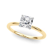 Rylos 14K White/Rose/Yellow Gold Solitaire Set Solitaire Set Engagement Ring | Asscher Cut | Certified Lab Grown Diamond Ring | VS-SI Quality | Available in Size 5-10