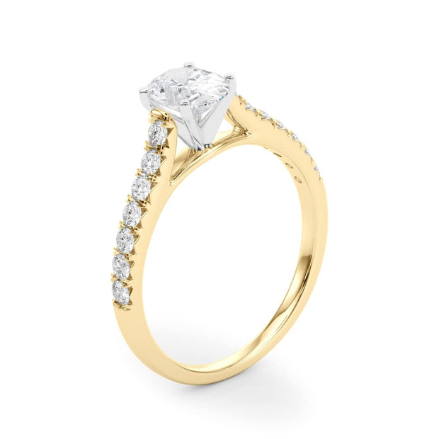 Rylos 14K White/Rose/Yellow Gold Prong Set Prong Set Engagement Ring | Oval Cut | Certified Lab Grown Diamond Ring | VS-SI Quality | Available in Size 5-10