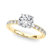 Rylos 14K White/Rose/Yellow Gold Engagement Rings | Round Cut | Certified Lab Grown Diamond Ring | VS-SI Quality | Available in Size 5-10