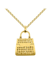 Rylos Great Conversation Starter Diamond Designer Purse Necklace in 14K Yellow Gold or 14K White Gold with 18" Solid Gold Chain