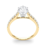 Rylos 14K White/Rose/Yellow Gold Prong Set Prong Set Engagement Ring | Pear Cut | Certified Lab Grown Diamond Ring | VS-SI Quality | Available in Size 5-10