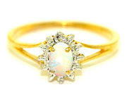 Rylos Rings For Women 14K White Gold - October Birthstone Ring - Opal 6X4MM Color Stone Gemstone Jewelry For Women Gold Ring