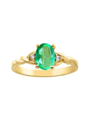 Rylos Timeless 14K Yellow Gold Birthstone Ring - 7X5MM Oval Gemstone & Sparkling Diamonds - Women's Jewelry, Sizes 5-10