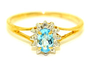 Rylos Rings For Women 14K Yellow Gold - December Birthstone Ring Blue Topaz 6X4MM Color Stone Gemstone Jewelry For Women Gold Ring