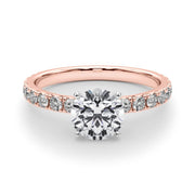 Rylos 14K White/Rose/Yellow Gold Engagement Rings | Round Cut | Certified Lab Grown Diamond Ring | VS-SI Quality | Available in Size 5-10