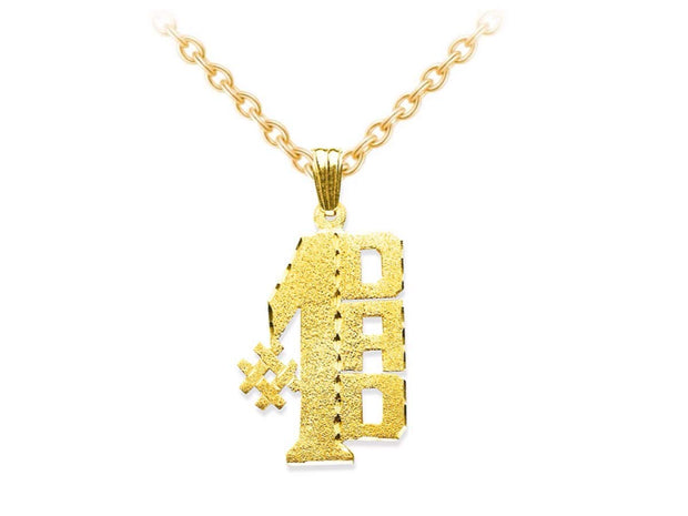 RYLOS Necklaces For Women Gold Necklaces for Women & Men Yellow Gold Plated Silver or Sterling Silver Personalized #1 DAD Satin Diamond Cut Nameplate Necklace 20MM Special Order, Made to Order