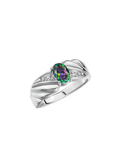 Rylos Angel Wing Birthstone Ring 7X5MM Gemstone & Diamonds - Elegant Stone Jewelry for Women in Sterling Silver, Available in Sizes 5-10