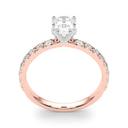 Rylos 14K White/Rose/Yellow Gold Engagement Rings | Oval Cut | Certified Lab Grown Diamond Ring | VS-SI Quality | Available in Size 5-10