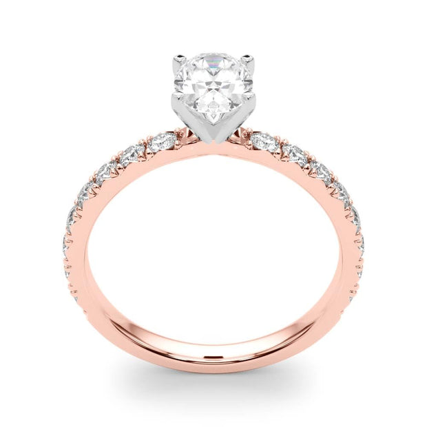 Rylos 14K White/Rose/Yellow Gold Engagement Rings | Oval Cut | Certified Lab Grown Diamond Ring | VS-SI Quality | Available in Size 5-10