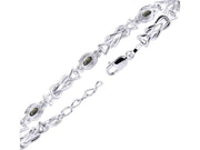 Rylos Bracelets for Women Sterling Silver Love Knot Tennis Bracelet Gemstone & Diamonds Adjustable to Fit 7"-8" Wrist, 5 Gorgeous 6X4MM Jewelry for Women Friendship Bracelets