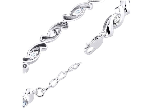 Rylos Bracelets for Women 925 Silver infinity Twist Tennis Bracelet Gemstone & Diamonds Adjustable to Fit 7"-8" Wrist, 6 Gorgeous 4X3MM Jewelry for Women Friendship Bracelets