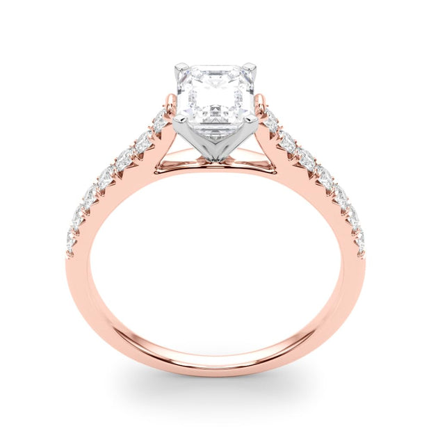 Rylos 14K White/Rose/Yellow Gold Prong Set Prong Set Engagement Ring | Emerald Cut | Certified Lab Grown Diamond Ring | VS-SI Quality | Available in Size 5-10