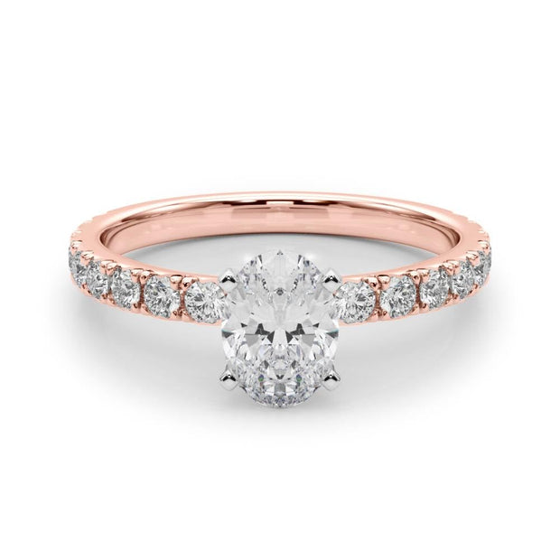 Rylos 14K White/Rose/Yellow Gold Engagement Rings | Oval Cut | Certified Lab Grown Diamond Ring | VS-SI Quality | Available in Size 5-10