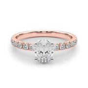 Rylos 14K White/Rose/Yellow Gold Engagement Rings | Oval Cut | Certified Lab Grown Diamond Ring | VS-SI Quality | Available in Size 5-10