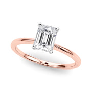 Rylos 14K White/Rose/Yellow Gold Solitaire Set Solitaire Set Engagement Ring | Emerald Cut | Certified Lab Grown Diamond Ring | VS-SI Quality | Available in Size 5-10