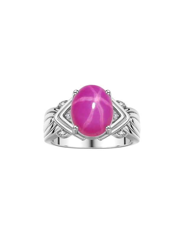 Rylos Ring with 12X10MM Gemstone & Diamonds – Striking Ring for Middle or Pointer Finger – Elegant Sterling Silver Jewelry for Women – Available in Sizes 5-13