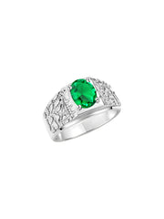 Rylos Men's Rings Designer Nugget Ring: Oval 9X7MM Gemstone & Sparkling Diamonds - Color Stone Birthstone Rings for Men, Sterling Silver Rings in Sizes 8-13. Mens Jewelry