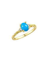 Rylos Timeless 14K Yellow Gold Birthstone Ring - 7X5MM Oval Gemstone & Sparkling Diamonds - Women's Jewelry, Sizes 5-10