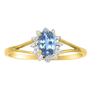 Rylos Rings For Women 14K Yellow Gold - December Birthstone Ring Blue Topaz 6X4MM Color Stone Gemstone Jewelry For Women Gold Ring