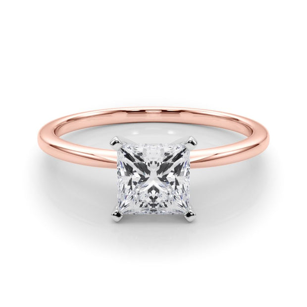 Rylos 14K White/Rose/Yellow Gold Solitaire Set Solitaire Set Engagement Ring | Princess Cut | Certified Lab Grown Diamond Ring | VS-SI Quality | Available in Size 5-10