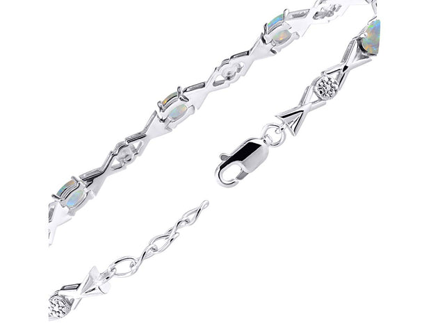 Rylos Bracelets for Women 925 Sterling Silver XOXO Hugs & Kisses Tennis Bracelet Gemstone & Genuine Diamonds Adjustable to Fit 7"-8" Wrist, 10 Gorgeous 6X4MM Jewelry for Women Friendship Bracelets