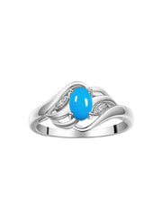 Rylos Ring featuring Classic Style, 6X4MM Birthstone Gemstone, & Diamonds - Elegant Jewelry for Women in Sterling Silver, Sizes 5-10