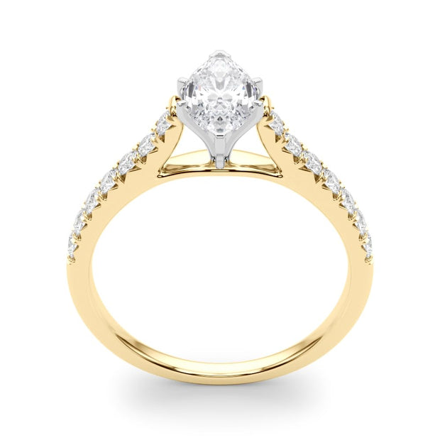 Rylos 14K White/Rose/Yellow Gold Prong Set Prong Set Engagement Ring | Marquise Cut | Certified Lab Grown Diamond Ring | VS-SI Quality | Available in Size 5-10