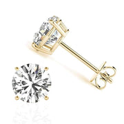 RYLOS 0.5 to 6 Carats Classic Round Diamond Martini Stud Earrings | Genuine 14K White/Rose/Yellow Gold, Sturdy 4-Prong Mounting, Lab-Grown Diamonds Earrings