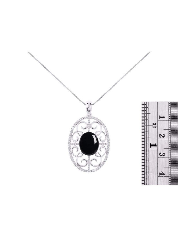 Rylos 14K White Gold Halo Designer Style Necklace: Gemstone & Diamond Pendant, 18" Chain, 12X10MM, Women's Elegant Jewelry