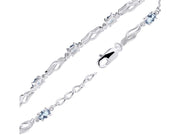 Rylos Bracelets for Women 925 Sterling Silver Serenity Wave Tennis Bracelet Gemstone & Diamonds Adjustable to Fit 7"-8" Wrist, 9 Gorgeous 5X3MM Jewelry for Women Friendship Bracelets