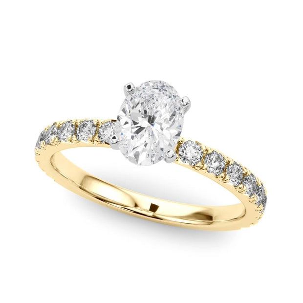 Rylos 14K White/Rose/Yellow Gold Engagement Rings | Oval Cut | Certified Lab Grown Diamond Ring | VS-SI Quality | Available in Size 5-10