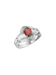 Rylos Designer Swirl Style Ring Sterling Silver 925 : 7X5MM Oval Gemstone & Diamond Accent - Birthstone Jewelry for Women - Available in Sizes 5-10.