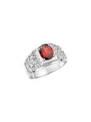 Rylos Men's Rings Designer Nugget Ring: Oval 9X7MM Gemstone & Sparkling Diamonds - Color Stone Birthstone Rings for Men, Sterling Silver Rings in Sizes 8-13. Mens Jewelry