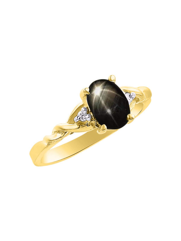 Rylos Timeless 14K Yellow Gold Birthstone Ring - 7X5MM Oval Gemstone & Sparkling Diamonds - Women's Jewelry, Sizes 5-10