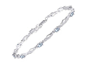 Rylos Bracelets for Women 925 Sterling Silver Serenity Wave Tennis Bracelet Gemstone & Diamonds Adjustable to Fit 7"-8" Wrist, 9 Gorgeous 5X3MM Jewelry for Women Friendship Bracelets