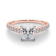 Rylos 14K White/Rose/Yellow Gold Prong Set Prong Set Engagement Ring | Princess Cut | Certified Lab Grown Diamond Ring | VS-SI Quality | Available in Size 5-10