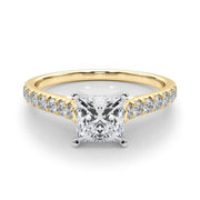 Rylos 14K White/Rose/Yellow Gold Prong Set Prong Set Engagement Ring | Princess Cut | Certified Lab Grown Diamond Ring | VS-SI Quality | Available in Size 5-10