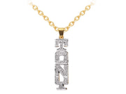 RYLOS Necklaces For Women Gold Necklaces for Women & Men 14K Yellow Gold or White Gold Personalized Block Lettering Vertical Diamond Nameplate Necklace Special Order, Made to Order Necklace