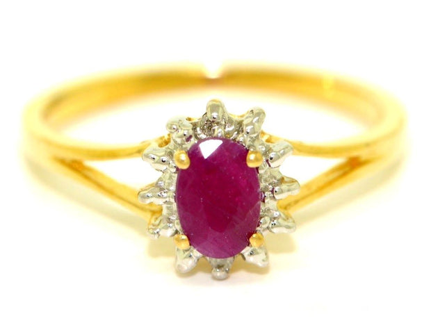 Rylos Rings For Women 14K Yellow Gold - July Birthstone Ring Ruby 6X4MM Color Stone Gemstone Jewelry For Women Gold Ring