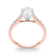 Rylos 14K White/Rose/Yellow Gold Prong Set Prong Set Engagement Ring | Pear Cut | Certified Lab Grown Diamond Ring | VS-SI Quality | Available in Size 5-10