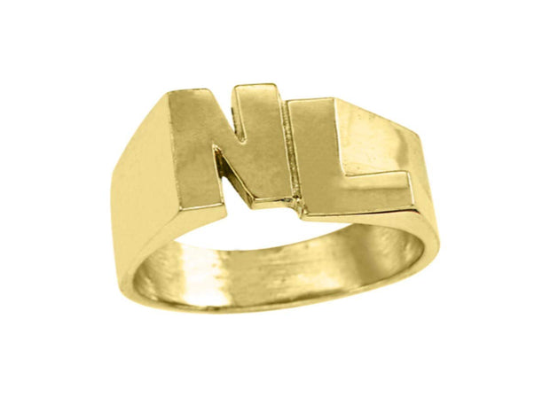 Rylos Rings For Women Jewelry For Women & Men 925 Sterling Silver or Yellow Gold Plated Silver Personalized Initial Ring - Name Ring Unisex Block Style 6mm Special Order, Made to Order Ring