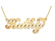 RYLOS Necklaces For Women Gold Necklaces for Women & Men Sterling Silver or Yellow Gold Plated Silver Personalized Satin Finish Diamond Cut Nameplate Necklace Special Order, Made to Order Necklace