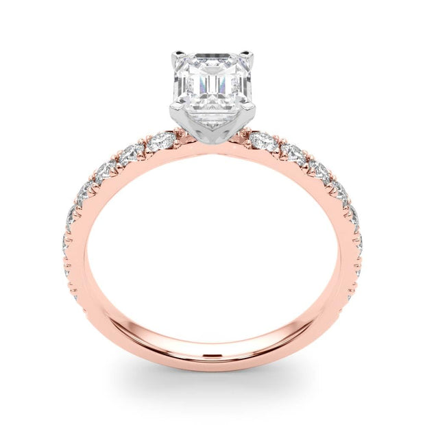 Rylos 14K White/Rose/Yellow Gold Engagement Rings | Emerald Cut | Certified Lab Grown Diamond Ring | VS-SI Quality | Available in Size 5-10