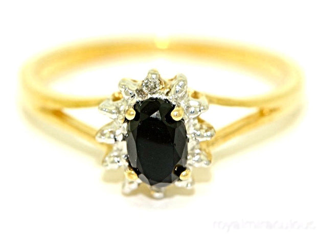 Rylos Rings For Women 14K Yellow Gold - October Birthstone Ring - Onyx 6X4MM Color Stone Gemstone Jewelry For Women Gold Ring