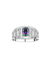 Rylos Classic Style Ring with 7X5MM Oval Gemstone & Diamond Accent  Elegant Birthstone Jewelry for Women and in Sterling Silver  Available in Sizes 5-10