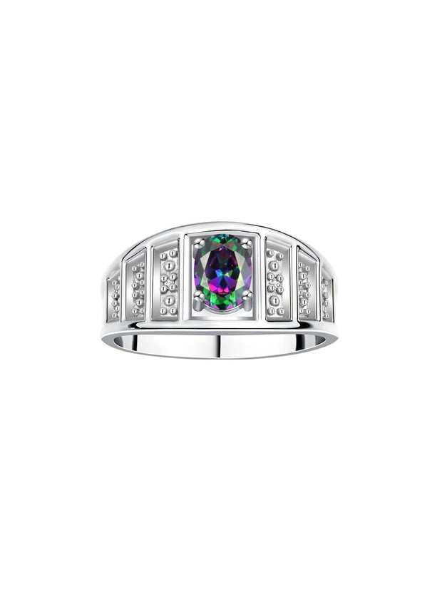 Rylos 14K White Gold Classic Style Ring with 7X5MM Oval Gemstone & Diamond Accent  Elegant Birthstone Jewelry for Women and  Available in Sizes 5-10